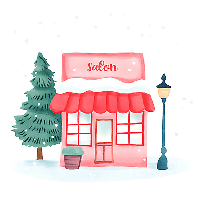 JPG 나무 분홍색 겨울 가로등 일러스트 따뜻함 사람없음 건물 상점 눈 미용실 편안함 국내일러스트 AI일러스트 AI콘텐츠 자연요소 식물 건축물 계절 공공시설 컬러 날씨 감각 뷰티샵 파일형식