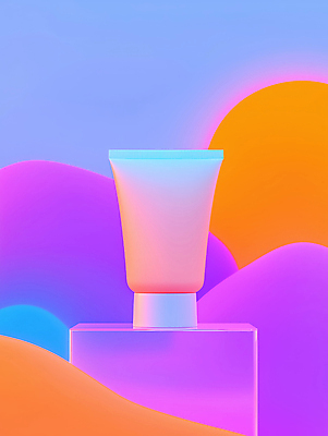 JPG 편집이미지 추상 사람없음 컬러풀 뷰티 화장품 크림 로션 스킨케어 그라데이션 산뜻 튜브용기 편집실사 AI컴퓨터그래픽 AI콘텐츠 컬러 컨셉 무늬 용기_그릇 CG 파일형식