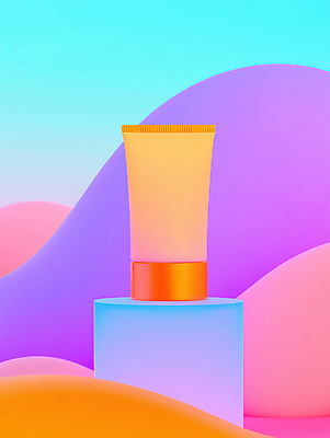 JPG 편집이미지 추상 사람없음 컬러풀 뷰티 화장품 크림 로션 스킨케어 그라데이션 산뜻 튜브용기 편집실사 AI컴퓨터그래픽 AI콘텐츠 컬러 컨셉 무늬 용기_그릇 CG 파일형식