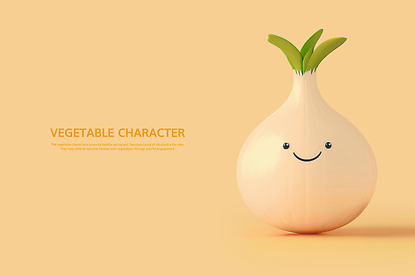 PSD 편집이미지 행복 채소 식재료 양파 3D캐릭터 미소 사람없음 3D 주황색 양파캐릭터 편집3D 캐릭터 감정 컬러 표정 디지털합성 파일형식