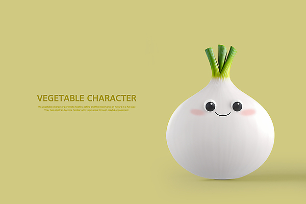 PSD 편집이미지 행복 채소 식재료 양파 3D캐릭터 미소 사람없음 연두색 3D 양파캐릭터 편집3D 캐릭터 감정 표정 초록색 디지털합성 파일형식