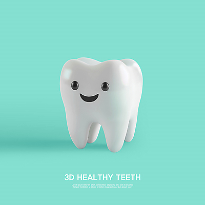 PSD 편집이미지 건강 미소 웃음 사람없음 3D 귀여움 청결 치아 위생 민트색 치아건강 편집3D 컬러 컨셉 표정 소화기관 디지털합성 파일형식