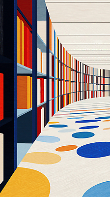 JPG 디자인 패턴 일러스트 상상 추상 책장 사람없음 컬러풀 공간 도서관 모던 국내일러스트 AI일러스트 AI콘텐츠 교육 컬러 가구 무늬 파일형식