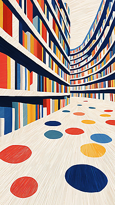 JPG 디자인 패턴 일러스트 상상 추상 책장 사람없음 컬러풀 공간 도서관 모던 국내일러스트 AI일러스트 AI콘텐츠 교육 컬러 가구 무늬 파일형식