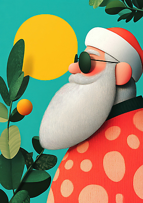 JPG 노년 남자 크리스마스 겨울 일러스트 산타모자 나뭇잎 수염 한명 장식 빨간색 초록색 선글라스 산타클로스 빨간옷 노인남자한명만 국내일러스트 AI일러스트 AI콘텐츠 모자_잡화 1 옷 계절 기념일 안경 컬러 잎 사람 성인 남자한명만 노인남자만 파일형식