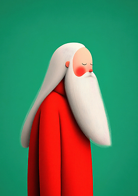 JPG 노년 남자 크리스마스 겨울 일러스트 수염 한명 옆모습 빨간색 초록색 산타클로스 눈감음 빨간옷 노인남자한명만 국내일러스트 AI일러스트 AI콘텐츠 1 옷 계절 기념일 뷰포인트 컬러 모션 사람 성인 남자한명만 노인남자만 파일형식