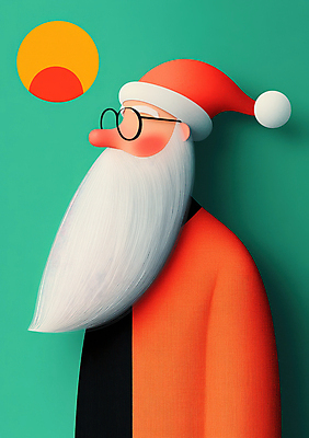 JPG 노년 남자 크리스마스 겨울 일러스트 산타모자 수염 한명 빨간색 초록색 산타클로스 빨간옷 노인남자한명만 안경낌 국내일러스트 AI일러스트 AI콘텐츠 모자_잡화 1 옷 계절 기념일 안경 컬러 사람 성인 남자한명만 노인남자만 파일형식