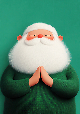 JPG 노년 남자 크리스마스 겨울 일러스트 수염 한명 초록색 산타클로스 눈감음 기도 손모으기 노인남자한명만 국내일러스트 AI일러스트 AI콘텐츠 1 계절 기념일 컬러 모션 사람 손짓 성인 남자한명만 노인남자만 파일형식