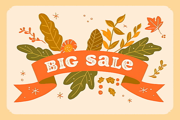 PSD 편집이미지 계절 리본 낙엽 잎 나뭇잎 프레임 이벤트 사람없음 초록색 세일 주황색 디지털합성 레이아웃 빅세일 편집소스 이미지편집 식물 컬러 파일형식