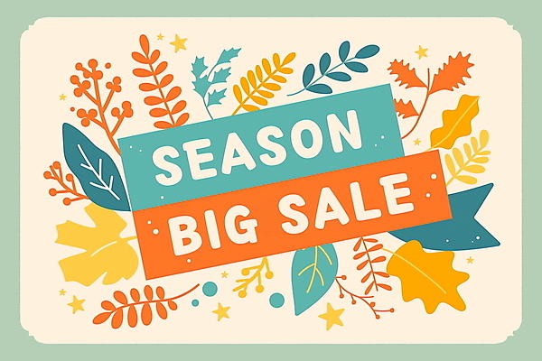 PSD 편집이미지 리본 낙엽 잎 나뭇잎 프레임 이벤트 사람없음 초록색 세일 주황색 디지털합성 레이아웃 빅세일 편집소스 이미지편집 식물 컬러 파일형식