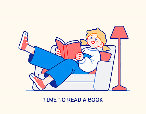 전신 여자 여유 어린이 일러스트 휴식 조명 실내 한명 들기 소녀 취미 책 소파 독서 노란색 편안함 소녀한명만 국내일러스트 AI파일 1 감정 컬러 컨셉 의자 모션 사람 내부 감각 여자한명만 소녀만 파일형식 벡터