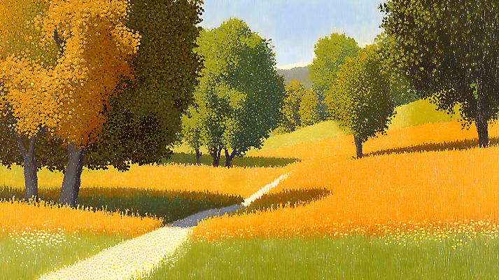 JPG 나무 길 단풍 일러스트 자연 하늘 그림자 사람없음 산책 산책로 가을 숲 국내일러스트 AI일러스트 AI콘텐츠 식물 계절 잎 휴식 생태계 파일형식