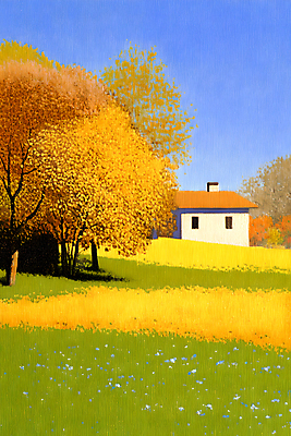 JPG 나무 단풍 일러스트 하늘 주택 잔디 초원 사람없음 가을 숲 국내일러스트 AI일러스트 AI콘텐츠 식물 계절 잎 건물 파일형식