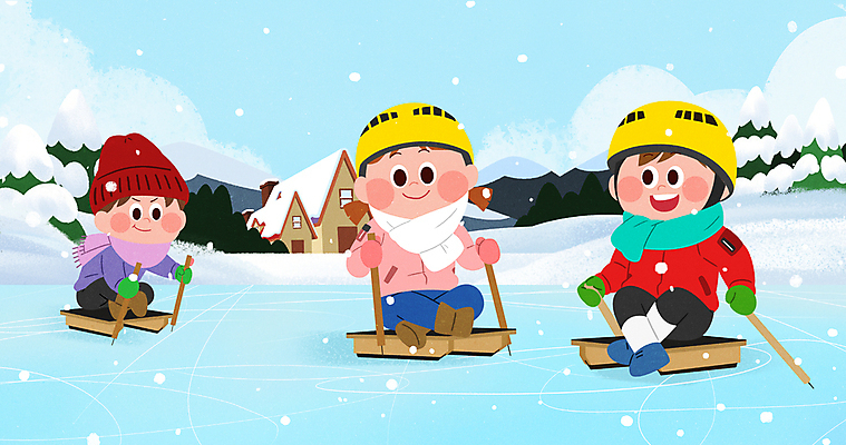 전신 PSD 나무 여자 남자 어린이 겨울 일러스트 겨울스포츠 주택 털모자 앉기 소녀 소년 세명 얼음 목도리 눈 잡기 헬멧 썰매타기 나무막대기 얼음썰매 어린이만 국내일러스트 자연요소 식물 모자_잡화 잡화 계절 스포츠 모션 날씨 사람 건물 전통놀이 막대기 보호장비 썰매 파일형식