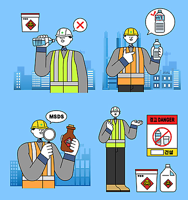 전신 남자 산업 말풍선 일러스트 돋보기 노동자 경고 들기 안전 여러명 상반신 성인 건물 파란색 가리킴 X 안전모 위험물 위험 물병 체크표시 예방 산업안전 산업안전캐릭터 산업근로자 안전조끼 성인남자만 건설근로자 방동제 국내일러스트 AI파일 직업 건축물 알파벳 컬러 다수 컨셉 모션 사람 손짓 헬멧 안전장비 물통 확인 산업캐릭터 남자만 성인만 파일형식 벡터