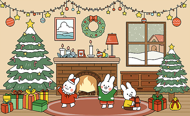 모자_잡화 기념일 동물캐릭터 가구 컨셉 크리스마스장식 크리스마스 초 불 선물 장식 상자 화환 토끼 파일형식 산타모자 액자 창문 촛불 장작 리스장식 크리스마스리스 오너먼트 선물상자 크리스마스트리 전신 조명 카펫 벽난로 서랍장 모닥불 PSD 일러스트 귀여움 토끼캐릭터 사람없음 국내일러스트