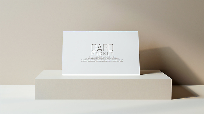PSD 편집 편집이미지 명함 그림자 사람없음 단상 베이지색 목업 편집소스 이미지편집 편집실사 카드프레임 컬러 프레임 CG 파일형식