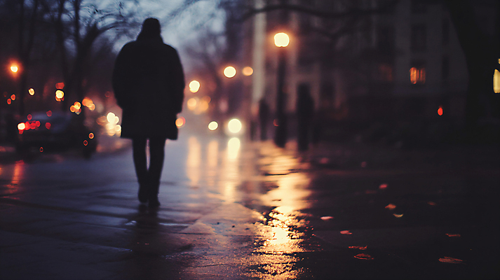 JPG 편집이미지 실루엣 길 가로등 거리 한명 사람 성인 어둠 고독 주머니손 보케 사색 길가 성인한명만 편집실사 AI인물포토 AI콘텐츠 1 공공시설 감정 생각 모션 촬영기법 CG 성인만 파일형식 AI포토