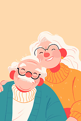 여자 할아버지 노년 남자 행복 할머니 일러스트 미소 두명 생활 실버라이프 노부부 기댐 실버 베이지색 노인만 안경낌 어깨에손 국내일러스트 AI파일 라이프스타일 부부 감정 안경 컬러 모션 표정 사람 성인 성인만 파일형식 벡터