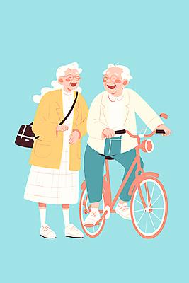 전신 여자 할아버지 노년 남자 행복 할머니 하늘색 일러스트 미소 웃음 두명 생활 실버라이프 자전거 노부부 산책 실버 승차 노인만 안경낌 국내일러스트 AI파일 라이프스타일 부부 감정 안경 모션 휴식 표정 사람 성인 파란색 바이크 성인만 파일형식 벡터