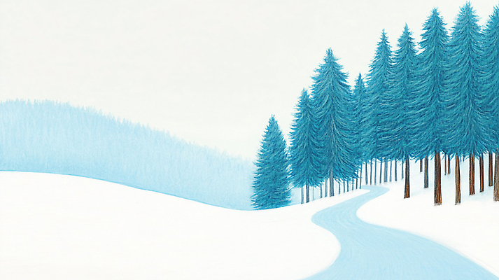 JPG 나무 겨울 일러스트 자연 하늘 수채화 풍경 사람없음 파란색 눈 숲 숲길 상록수 쌓인눈 눈덮임 국내일러스트 AI일러스트 AI콘텐츠 자연요소 식물 계절 길 컬러 컨셉 날씨 생태계 파일형식