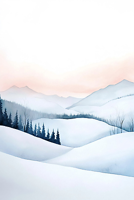 JPG 나무 겨울 일러스트 자연 수채화 사람없음 파란색 노을 눈 숲 번짐 쌓인눈 설산 국내일러스트 AI일러스트 AI콘텐츠 자연요소 식물 계절 컬러 날씨 산 생태계 파일형식 효과