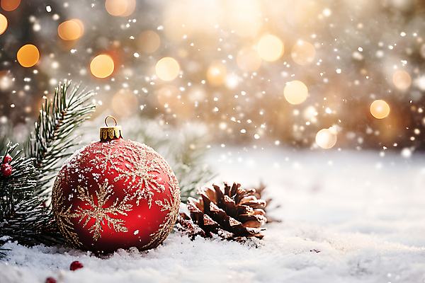 JPG 편집이미지 백그라운드 크리스마스 겨울 사람없음 빨간색 눈 보케 솔방울 솔잎 설렘 쌓인눈 눈내림 오너먼트 편집소스 편집실사 AI포토 AI콘텐츠 자연요소 계절 기념일 컬러 잎 크리스마스장식 날씨 눈_날씨 CG 파일형식