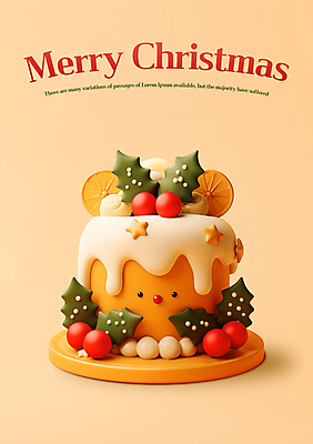 식물 계절 기념일 열매 별 컬러 크리스마스 과일 장식 3D 케이크 크림 파일형식 잎 오렌지 별장식 호랑가시나무열매 베이지색 겨울 사람없음 생크림 PSD 편집이미지 크리스마스케이크 편집3D