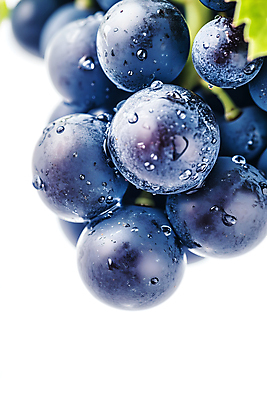 JPG 편집이미지 열매 포도 사람없음 물 보라색 물방울 신선 포도잎 편집실사 AI포토 AI콘텐츠 자연요소 식물 컬러 잎 과일 CG 파일형식