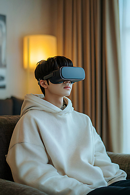 JPG 편집이미지 응시 남자 실내 한명 앉기 상반신 성인 소파 체험 편안함 후드티셔츠 웨어러블 의료성형뷰티 가상현실 성인남자한명만 VR기기 편집실사 AI인물포토 AI콘텐츠 1 시선 컨셉 티셔츠 의자 모션 사람 내부 기계 감각 CG 남자한명만 성인남자만 파일형식 AI포토