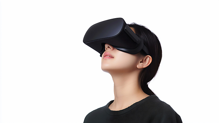 JPG 편집이미지 응시 여자 한명 성인 체험 고개들기 웨어러블 의료성형뷰티 가상현실 성인여자한명만 VR기기 편집실사 AI인물포토 AI콘텐츠 1 시선 컨셉 모션 사람 기계 CG 여자한명만 성인여자만 파일형식 AI포토