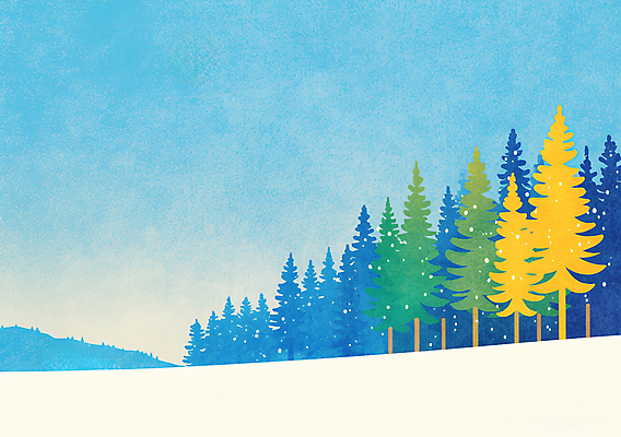 JPG 하늘색 겨울 일러스트 자연 하늘 산 풍경 사람없음 노란색 눈 숲 쌓인눈 눈내림 눈덮임 국내일러스트 AI일러스트 AI콘텐츠 자연요소 계절 컬러 컨셉 날씨 눈_날씨 파란색 생태계 파일형식