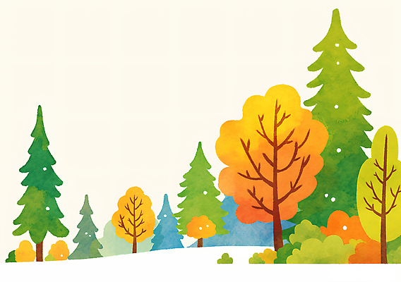 JPG 나무 단풍 겨울 일러스트 자연 산 풍경 사람없음 컬러풀 숲 눈덮임 국내일러스트 AI일러스트 AI콘텐츠 식물 계절 컬러 컨셉 잎 생태계 파일형식