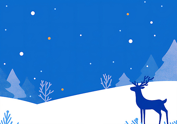 JPG 나무 겨울 일러스트 자연 사슴 산 풍경 사람없음 파란색 눈 야간 쌓인눈 눈내림 눈덮임 국내일러스트 AI일러스트 AI콘텐츠 자연요소 식물 계절 컬러 컨셉 포유류 날씨 눈_날씨 생태계 파일형식