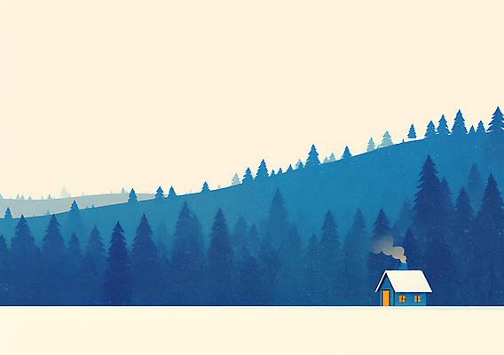 JPG 나무 겨울 일러스트 자연 하늘 산 주택 풍경 사람없음 파란색 눈 연기 숲 쌓인눈 눈덮임 국내일러스트 AI일러스트 AI콘텐츠 자연요소 식물 계절 컬러 컨셉 날씨 건물 생태계 파일형식