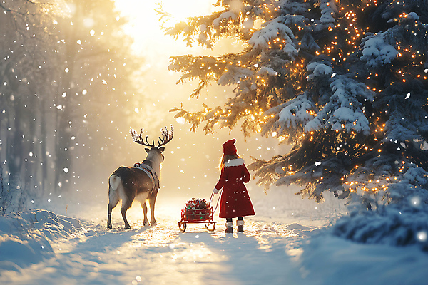 JPG 나무 편집이미지 여자 어린이 크리스마스 겨울 선물 한명 소녀 빛 걷기 루돌프 눈 당기기 숲 썰매 숲길 쌓인눈 눈내림 소녀한명만 편집실사 AI인물포토 AI콘텐츠 자연요소 식물 1 계절 기념일 길 모션 날씨 사슴 눈_날씨 사람 CG 여자한명만 소녀만 파일형식 AI포토