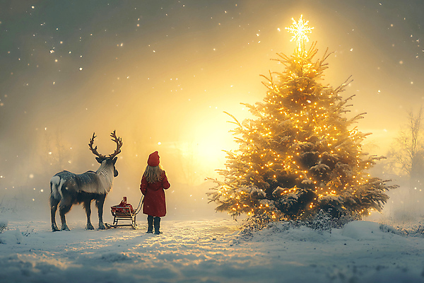 JPG 전신 나무 편집이미지 응시 여자 별 어린이 크리스마스 겨울 사슴 선물 한명 소녀 빛 크리스마스트리 걷기 루돌프 눈 당기기 썰매 별장식 조명장식 소녀한명만 편집실사 AI인물포토 AI콘텐츠 자연요소 식물 1 시선 계절 기념일 포유류 모션 날씨 조명 사람 장식 CG 여자한명만 소녀만 파일형식 AI포토