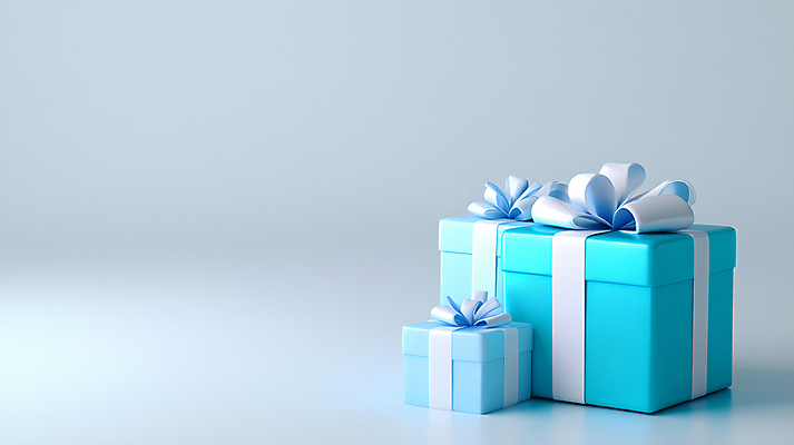 JPG 편집이미지 리본 하늘색 그림자 사람없음 선물상자 오브젝트 카피스페이스 편집소스 편집실사 AI포토 AI콘텐츠 선물 파란색 상자 공백 CG 파일형식