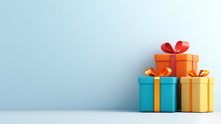 JPG 편집이미지 리본 하늘색 그림자 사람없음 선물상자 주황색 오브젝트 카피스페이스 편집소스 편집실사 AI포토 AI콘텐츠 컬러 선물 파란색 상자 공백 CG 파일형식