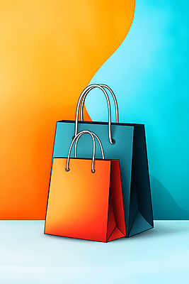 JPG 편집이미지 곡선 사람없음 쇼핑 컬러풀 쇼핑백 오브젝트 편집소스 편집실사 AI포토 AI콘텐츠 선 컬러 가방 CG 파일형식