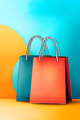 JPG 편집이미지 곡선 사람없음 쇼핑 컬러풀 쇼핑백 오브젝트 편집소스 편집실사 AI포토 AI콘텐츠 선 컬러 가방 CG 파일형식