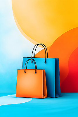 JPG 편집이미지 곡선 사람없음 쇼핑 컬러풀 쇼핑백 오브젝트 편집소스 편집실사 AI포토 AI콘텐츠 선 컬러 가방 CG 파일형식