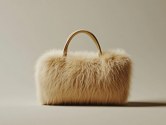 JPG 편집이미지 패션 겨울 가방 털 사람없음 갈색 핸드백 디지털합성 오브젝트 패션용품 편집실사 AI포토 AI콘텐츠 잡화 계절 컬러 CG 파일형식