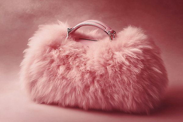 JPG 편집이미지 패션 분홍색 겨울 가방 털 사람없음 핸드백 디지털합성 오브젝트 패션용품 편집실사 AI포토 AI콘텐츠 잡화 계절 컬러 CG 파일형식