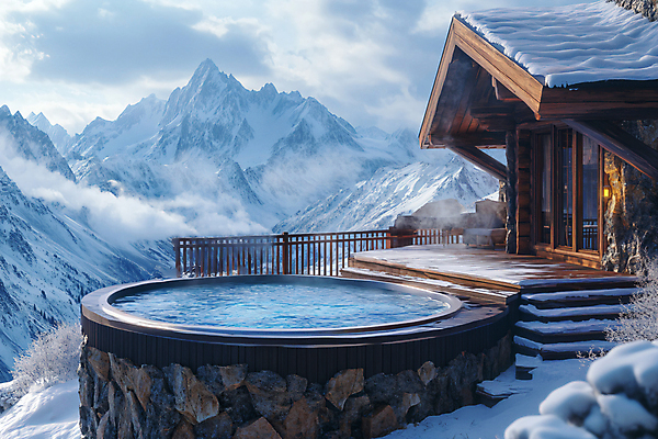 JPG 편집이미지 겨울 산 주택 따뜻함 사람없음 물 온천 추위 디지털합성 힐링 노천온천 노천탕 눈덮임 편집실사 AI포토 AI콘텐츠 자연요소 계절 컨셉 건물 스파 CG 파일형식