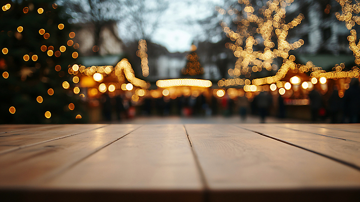 JPG 나무 편집이미지 크리스마스 겨울 사람없음 야외 마을 주황색 시장 디지털합성 보케 나무탁자 편집실사 AI포토 AI콘텐츠 식물 계절 기념일 컬러 탁자 CG 파일형식