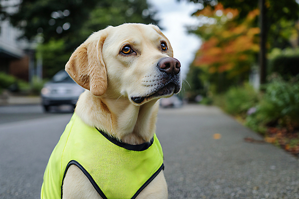 JPG 편집이미지 한마리 응시 거리 사람없음 마을 산책 강아지 디지털합성 방범 순찰 편집실사 반려견순찰대 AI포토 AI콘텐츠 1 시선 휴식 반려동물 개 CG 파일형식