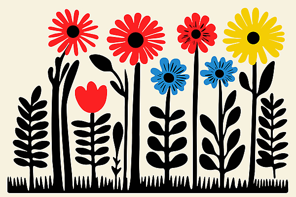 꽃 잎 일러스트 북유럽스타일 사람없음 그래픽 컬러풀 심플 미니멀 키치 국내일러스트 AI파일 식물 컬러 컨셉 스타일 파일형식 벡터