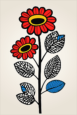 꽃 잎 일러스트 북유럽스타일 사람없음 그래픽 컬러풀 심플 미니멀 키치 국내일러스트 AI파일 식물 컬러 컨셉 스타일 파일형식 벡터