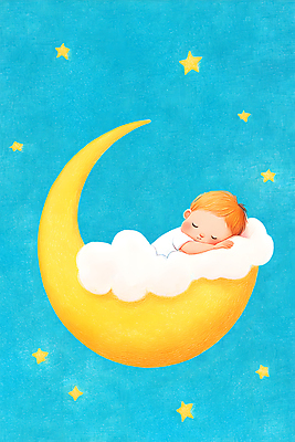 PSD 구름 별 일러스트 하늘 한명 파란색 눕기 꿈 달 아기 잠 아기만 국내일러스트 자연요소 1 컬러 모션 사람 파일형식